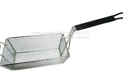 Deep fry baskets Hotel Kitchen Non-stick Rectangle Commercial Iron Fryer Basket French Fries Wire Mesh Deep Fry Basket