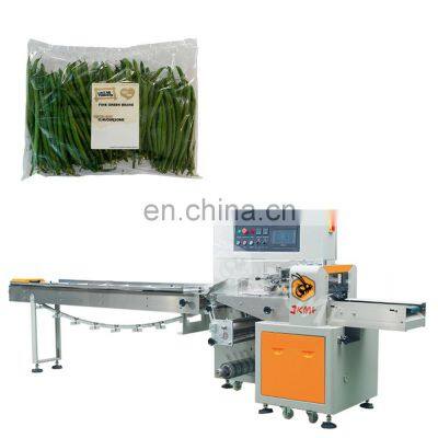 Horizontal Automatic Fresh Green Dwarf Beans Vegetable Packaging Machine With Servo Motor