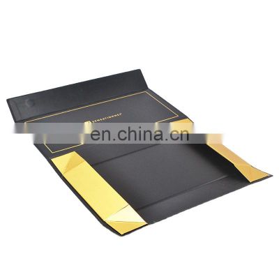 China Supplier black paper logo magnetic closure packaging box  paper box custom packaging gift box