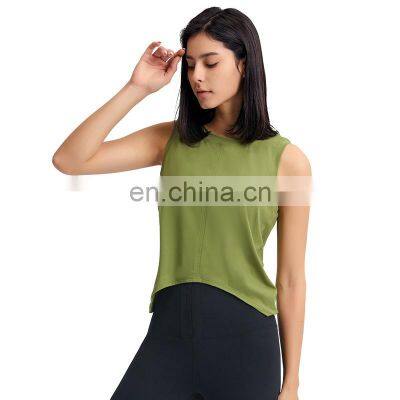 New Style Nude Feeling Fitness Women Loose Sleeveless Activewear High Elastic Yoga Tank Tops Gym Workout Sports Shirt