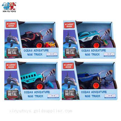 1:43 Scale Die-cast Cars Animal Dinosaur Ocean Series Inertia Metal Vehicle Toys for Children photo-3