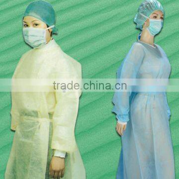 Cotton-knitted cuffs nonwoven disposable isolation gown