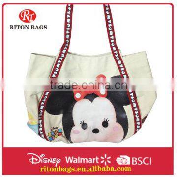 Cute Minnie cartoon design canvas shopping bag