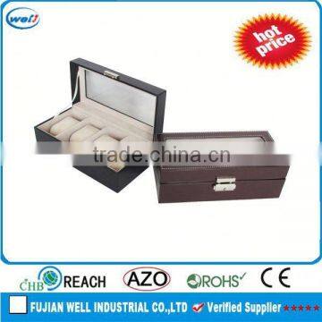 luxury watch boxes black ribbed/wholesale watch boxes