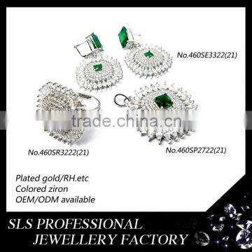 925 sterling silver jewelry set with AAA cz micro pacve/prong nigeria african beads jewelry set