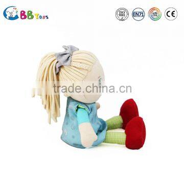 2015 Low Price and Good Quanlity Toy Creamy White Plush Soft Dolls Toys for Baby