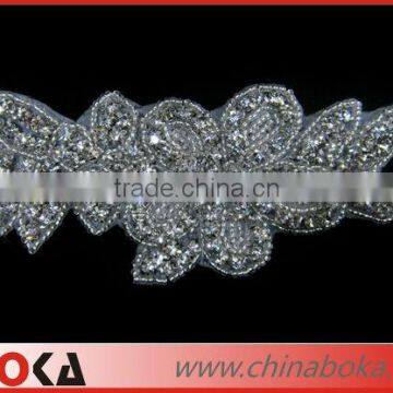 New arrival latest design Fashion beads crystal patches for wedding dresses