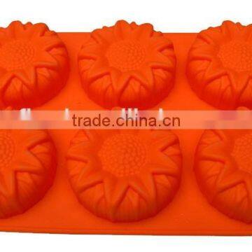 YangJiang factory manufacture wholesale sunflower shaped silicone molds for DIY cake or chocolate