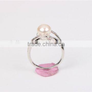 Guangzhou Factory Direct Sale Unique Fresh Water Pearl Silver Jewelry Ring