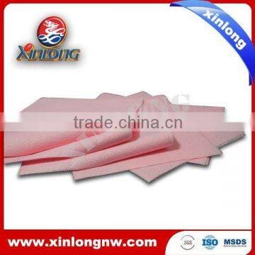 Woodpulp creped spulace nonwoven fabric cleaning cloth