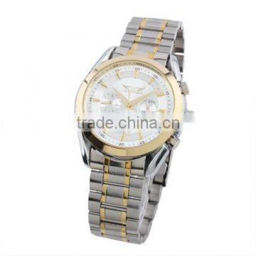 New Men Silver Dial Gold Case Stainless Steel Mechanical Watch WM199