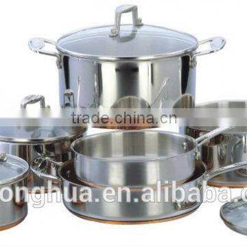 10 PCS stainless steel removable handle cookware set