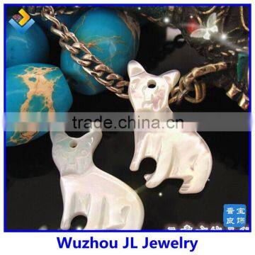 Factory sale Wholesale pendant items carved cat beads mother of pearl stone bead pendant