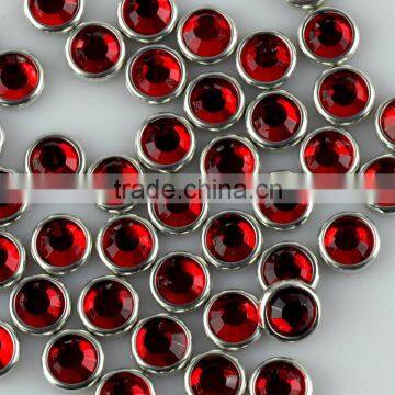 AAA heat transfer metal rimmed hot fix ring stone