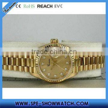 Women's luxury crystal Gold Tone Watch