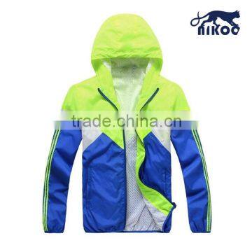 breathable warmup jackets with mesh lining/hooded track jacket wholesale