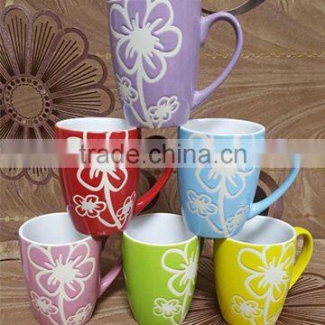 2016 flower silk screen ceramic personalized stadium cups