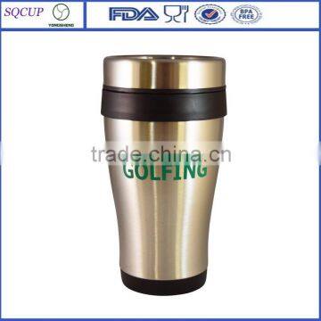 15oz insulated coffee mug with logo and travel mug with fip top lid