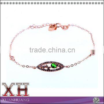 Hot Sale Sterling Silver Cubic Zircon Multicolor Stone Oval Shaped Bracelet