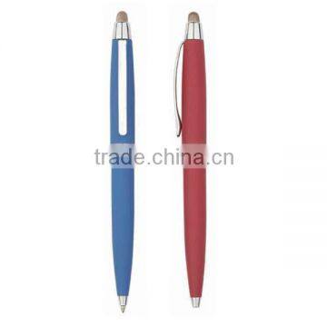 blue red color metal 2 in 1 stylus touch screen ball point pen with smooth writing