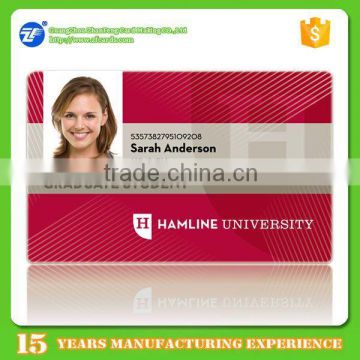 Custom printable pvc school rfid id card with 2 years warranty