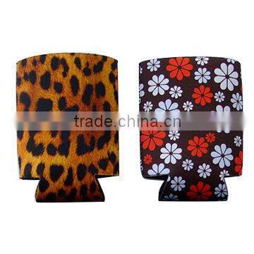 Foldable neoprene tiger can cooler,can holder,can cooler, custom logo and pattern printing accepted