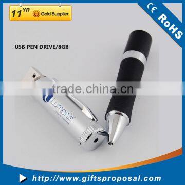 Ballpoint usb pendrive with customs logo, 4GB, 8GB, 16GB USB Flash driver