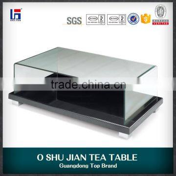 2015 modern glass tea table design SJ158