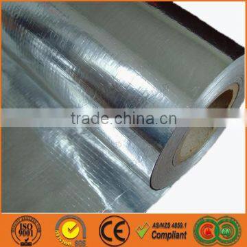 Aluminium foil laminated with woven fabric.