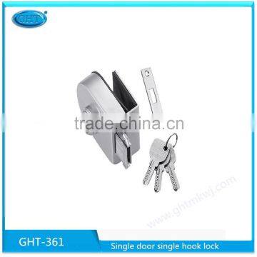 Stainless steel 304 single door hook lock for glass door