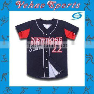 high quality sublimation baseball wear with custom size