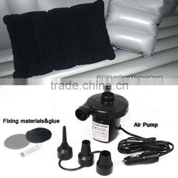 Car Rear Seat Inflatable Oxford Bed Mattress Pillow 12 V Air Pump Black