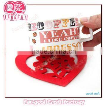 Laser Hollow Red Coaster for Wedding Craft (Wooden craft in laser Cut & Engraving)