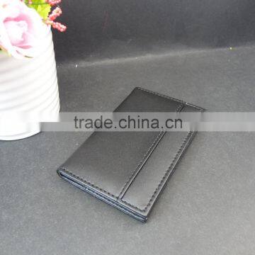 black faux leather business card holder magnetic
