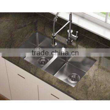 Aisi304 double bowl handmade kitchen sink stainless steel