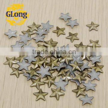 10mm Hot Fix Nailhead Stars Antique Brass Aluminum DIY For Clothing Bag Shoe Accessories #GT114-10Z(021)