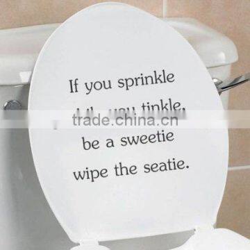 Warming words toilet sticker