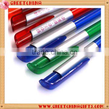 Custom Colorful Transparent Barrel Press Plastic Pen photo-3