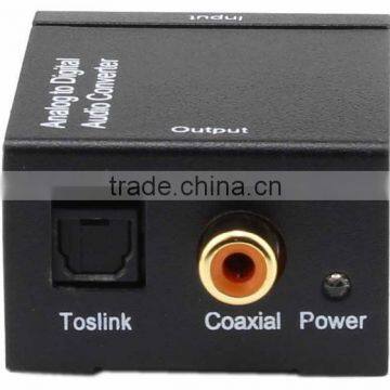Analog to Digital Audio R/L to Toslink Coaxial Converter