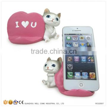 Cheap Handmade Resin Cat Mobile Phone Table Holder