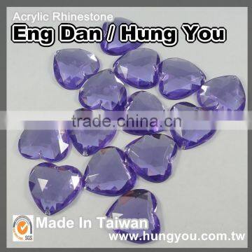 Decorative Heart Shape Sew on Acrylic Rhinestones With Foil Back photo-2