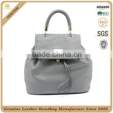 CSS1662-001Online shopping grey color cow pebble grain leather camping hiking backpack bag china for girls