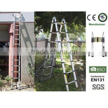 2x8 steps 5m aluminum folding portable adjustable telescopic ladder                        
                                                                                Supplier's Choice