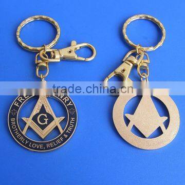 hollow zinc alloy die casting free masonic key chain