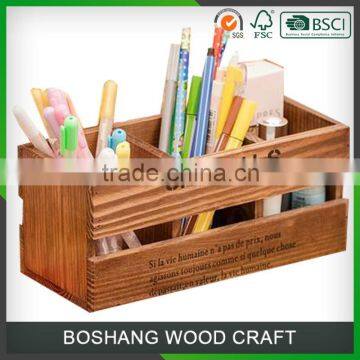 Wholsale new design wooden storage box pen holder