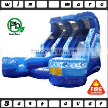 best quality party double splash inflatable dry slide, outdoor commercial inflatable dry slide for sale