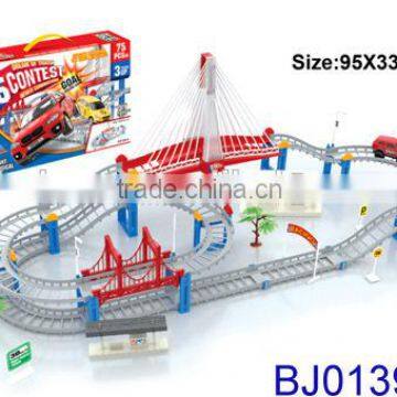 Hot New High Speed Electric Plastic Rail Car Toy Slot Car Set Toy photo-3