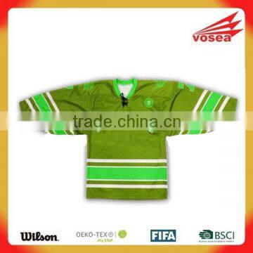 2015 stylish new design custom high quality green hockey jersey