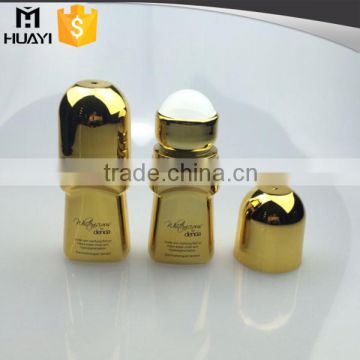 50ml plating gold color plastic empty roll on bottle