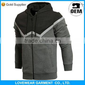 Cheap high quality mens cotton polyester plain gray pullover hoodie